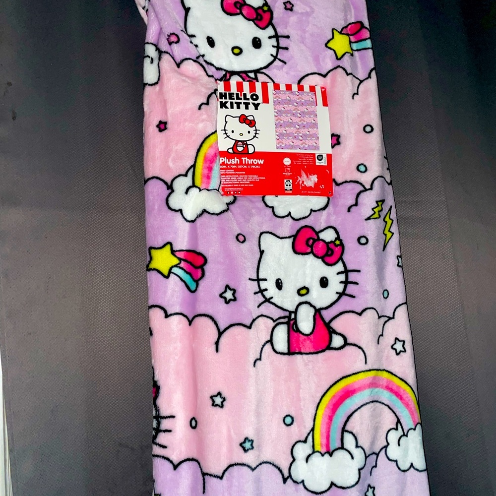 Hello kitty throw blanket.